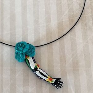 Day of the Dead Choker w/Skelly Pendant
